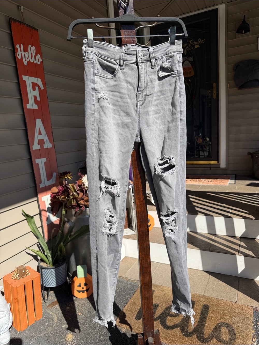 Grey American Eagle Outfitters Next Level Stretch High-Rise Jeggings